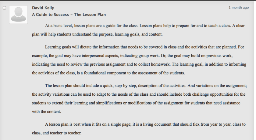 Lesson Plan Post